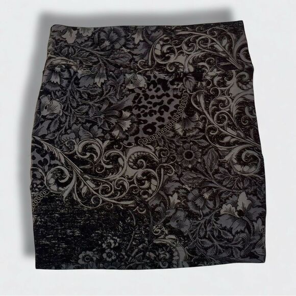 🖤 Decree Y2K Vintage Paisley Leopard Bodycon Mini Skirt Junior’s Size Large 🖤 - Picture 5 of 16